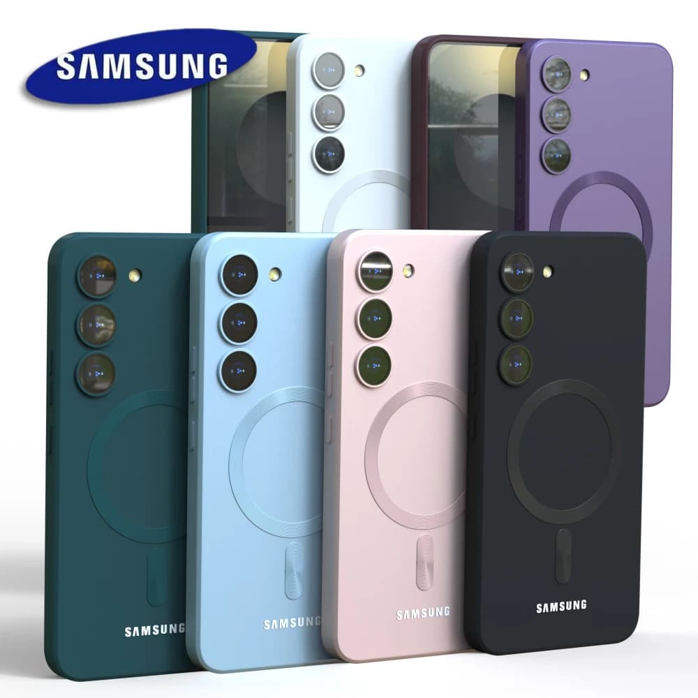 For Samsung Galaxy S25 Magsafe Case S24 S26 S23 S21 FE S22 Plus A56 A55 A54 A36 A16 A15 Soft Silicone Magnetic Phone Back Cover