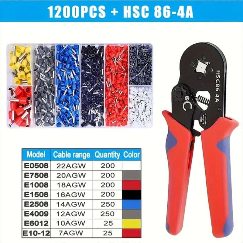 Crimper Plier HSC8 6-4 0.25-10mm ² 23-7AWG For Ferrule Tubular Terminals Ferrule Crimping Clamp Set Wire Head Electrician Tool