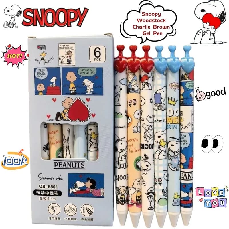 Snoopy Woodstock Charlie Brown secondary animation peripheral gel pen cartoon cute creative students quick-drying love brush pen