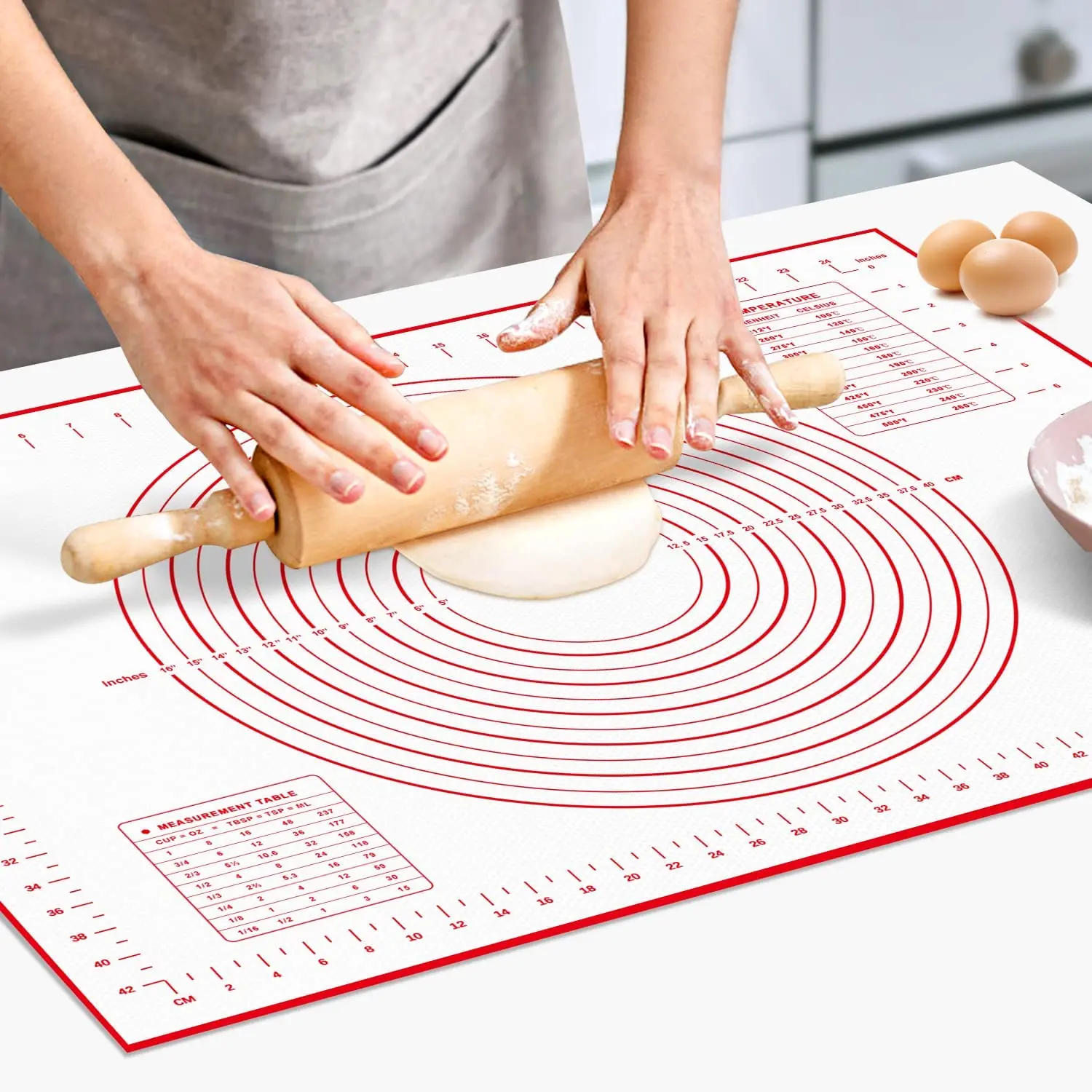 BUYYES 1PCS Silicone Baking Mat Kneading Pad Dough Mat Pizza Cake Dough Maker Kitchen Cooking Grill Non-Stick Gadgets Bakeware