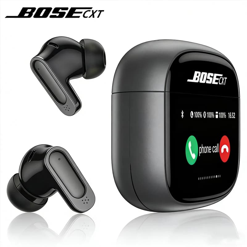 BOSECXT Ultra V11 Smart Touch Multi functional Large Screen TWS Wireless ANC Noise Cancelling Earbuds Enc Heavy Bass Earbuds