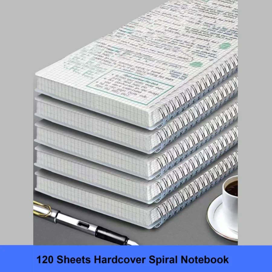 A4 A5 B5 Square Coil Notebook 120 Sheets/ 240 Pages with Elastic Band Sde Flip Spiral Book Notebook