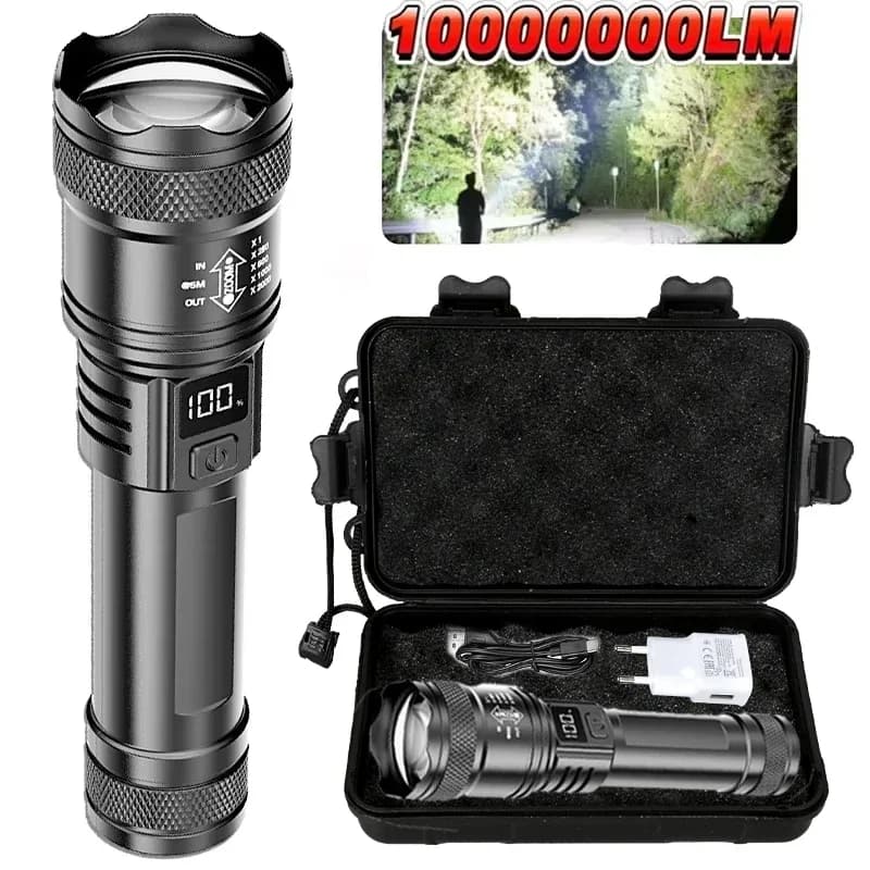 2000LM Ultra Bright P50 LED Flashlight Tactical EDC Emergency Spotlight Telescopic Zoom Handheld Torch with 14500/18650 Battery