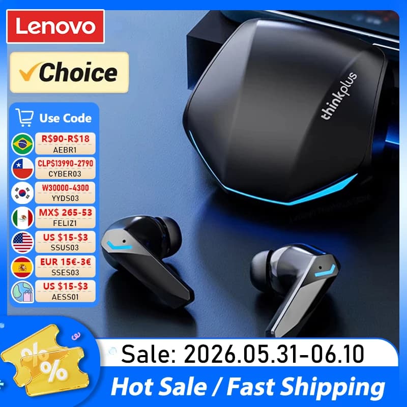Choice Lenovo GM2 Pro Earphone Bluetooth 5.4 Headphones with Mic 9D Stereo Pro 6 Earbuds Dual Modes Music Game Wireless Headset
