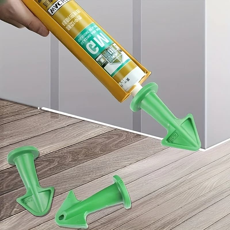 3Pcs Caulk Nozzle Applicator Silicone Caulking Tools Sealant Finishing Grout Kit Scraper Floor Cleaning Tile Dirt Spatula