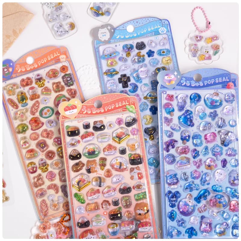 Japanese Style Mini Sweet Drop 3D Relief Stickers Scrapbooking DIY Journaling Stationery Diary Decor Cute Stickers School Supply