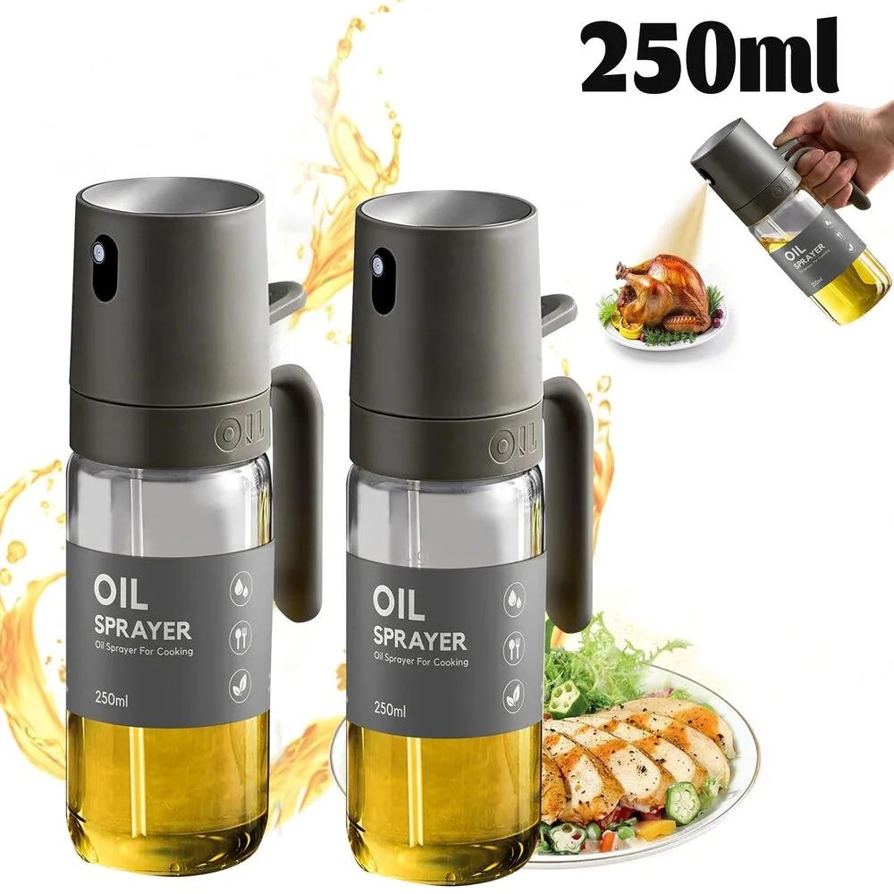 250ML Oil Sprayer, High Borosilicate Glass BPA Free Cooking Mister, Olive Oil Sprayer for Air Fryer, Salad, BBQ, Kitchen Gadget