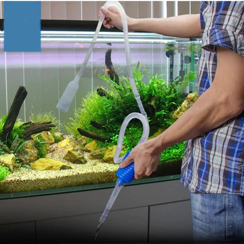 Aquarium Siphon Vacuum Cleaner, Manual Gravel Cleaner Water Changer, Fish Tank Syphon Pump Safe Cleaning Supplies
