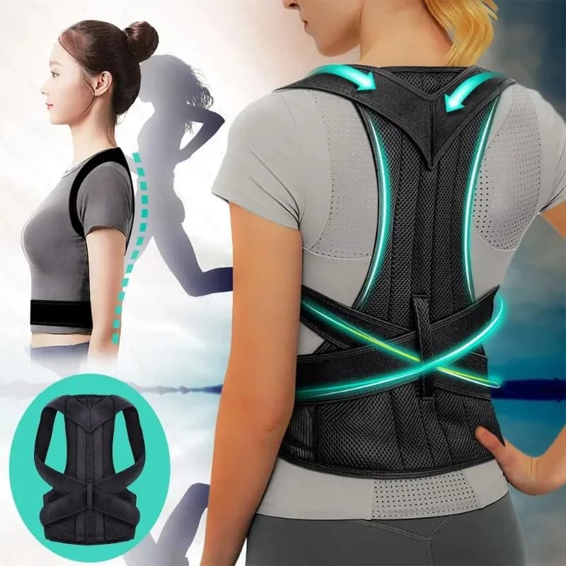 1pcs Adjustable Back Posture Corrector With Breathable Shoulder And Waist Support Straps For Boys And Girls To Relieve Back Pain